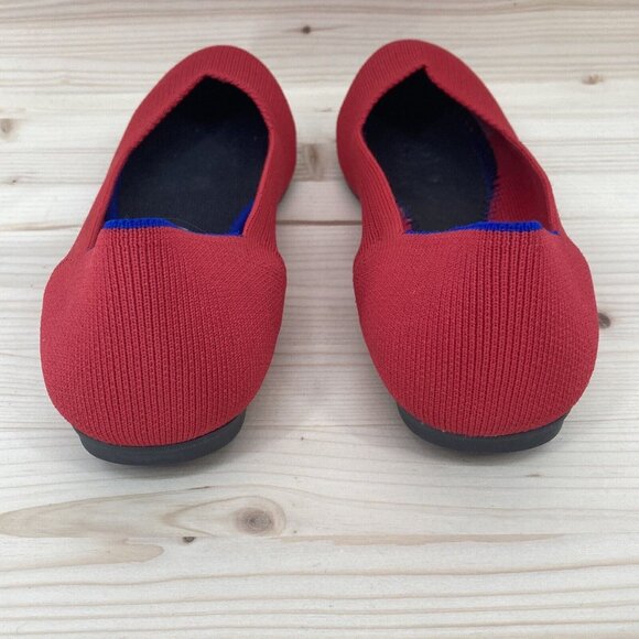 Rothy's Chili Red The Flat Womens Size 9.5 Cap Toe Ballerina Slip On Shoes - Picture 5 of 11